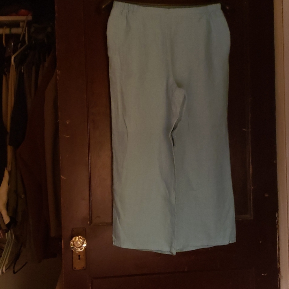 Light blue Flax crop pants